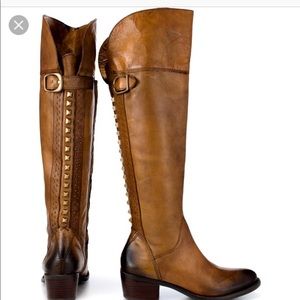 Vince Camuto Brown Bollo Boot with Studded Zipper